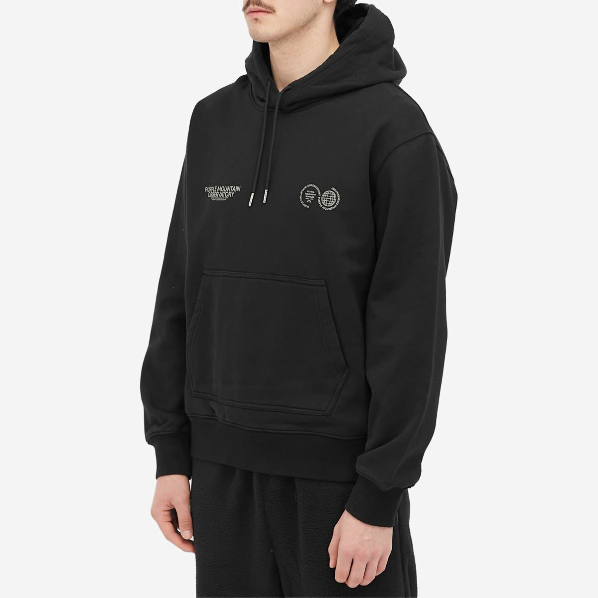 Purple Mountain Observatory Men's Core Logo Hoodie in Black