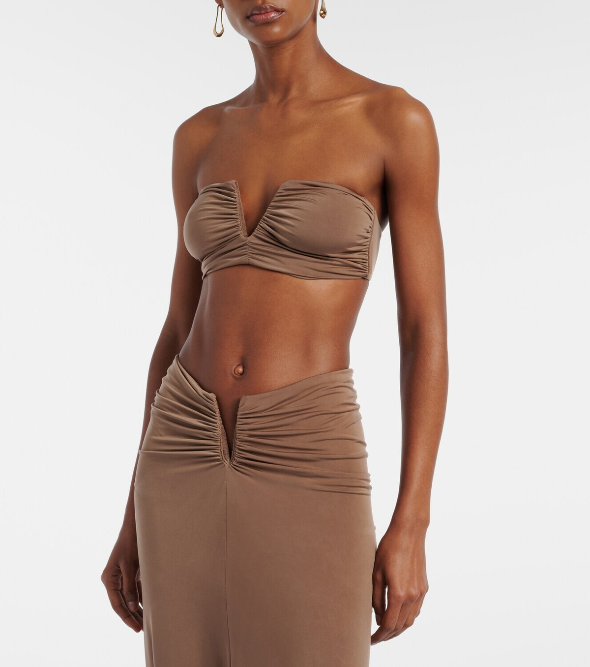 Jade Swim Clara ruched bandeau bikini top