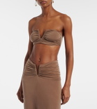 Jade Swim Clara ruched bandeau bikini top