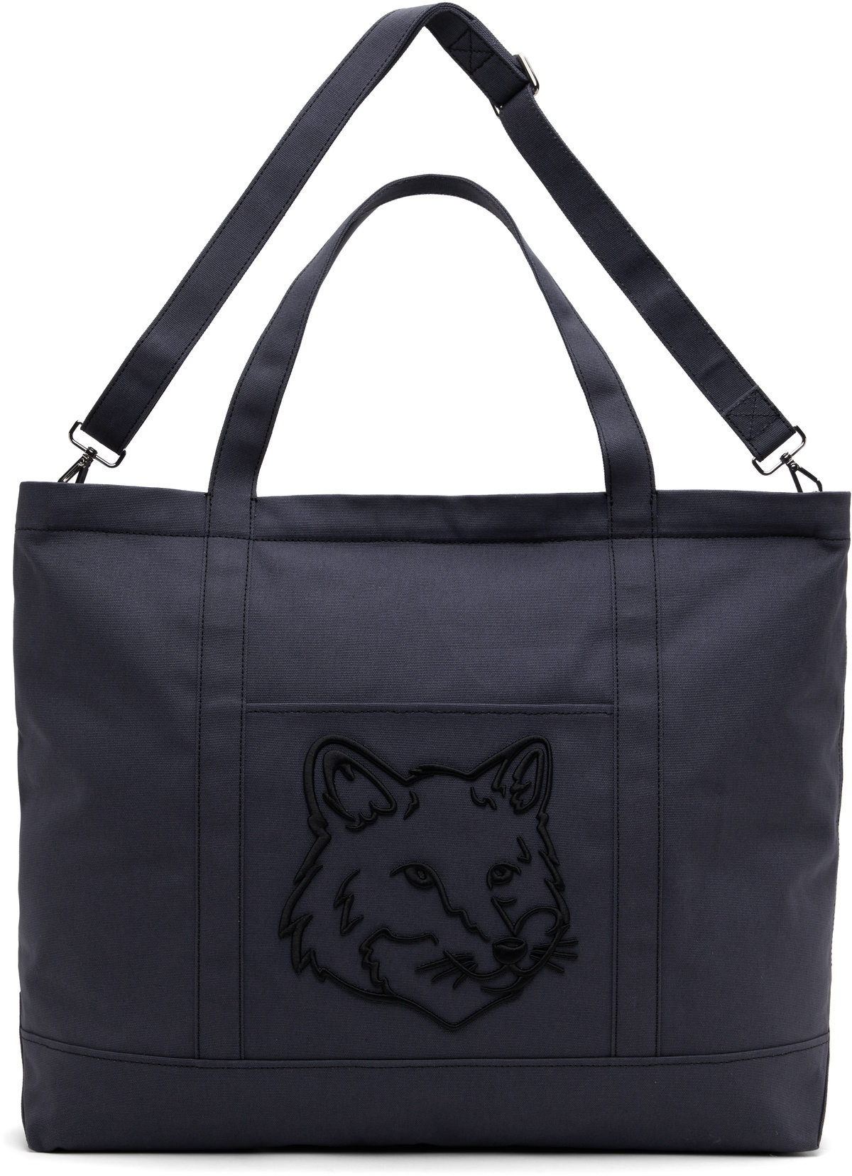 Maison Kitsuné Navy Fox Head XL Tote Maison Kitsune