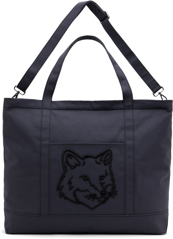 Photo: Maison Kitsuné Navy Fox Head XL Tote