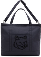 Maison Kitsuné Navy Fox Head XL Tote