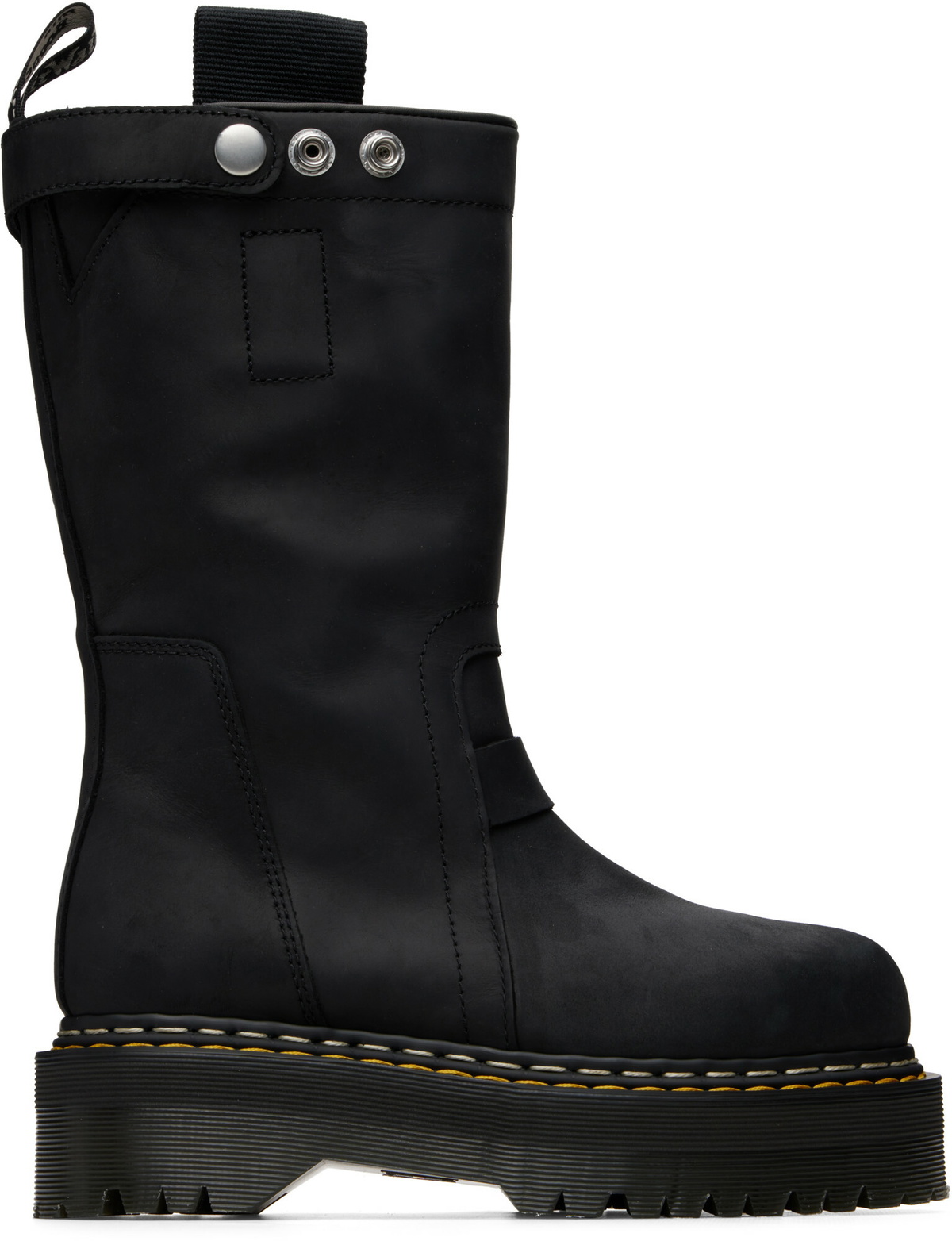 Rick Owens Black Dr. Martens Edition Quad Sole Pull On Boots