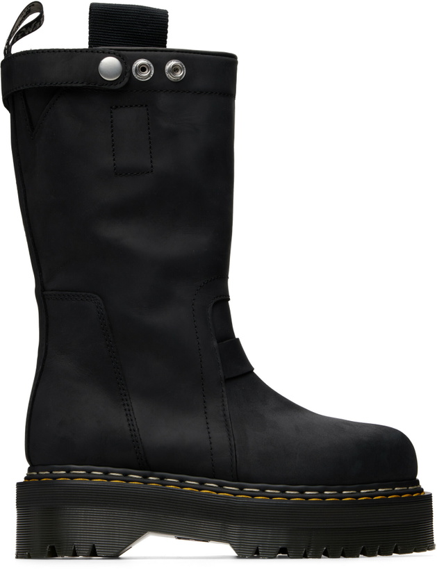 Photo: Rick Owens Black Dr. Martens Edition Quad Sole Pull On Boots