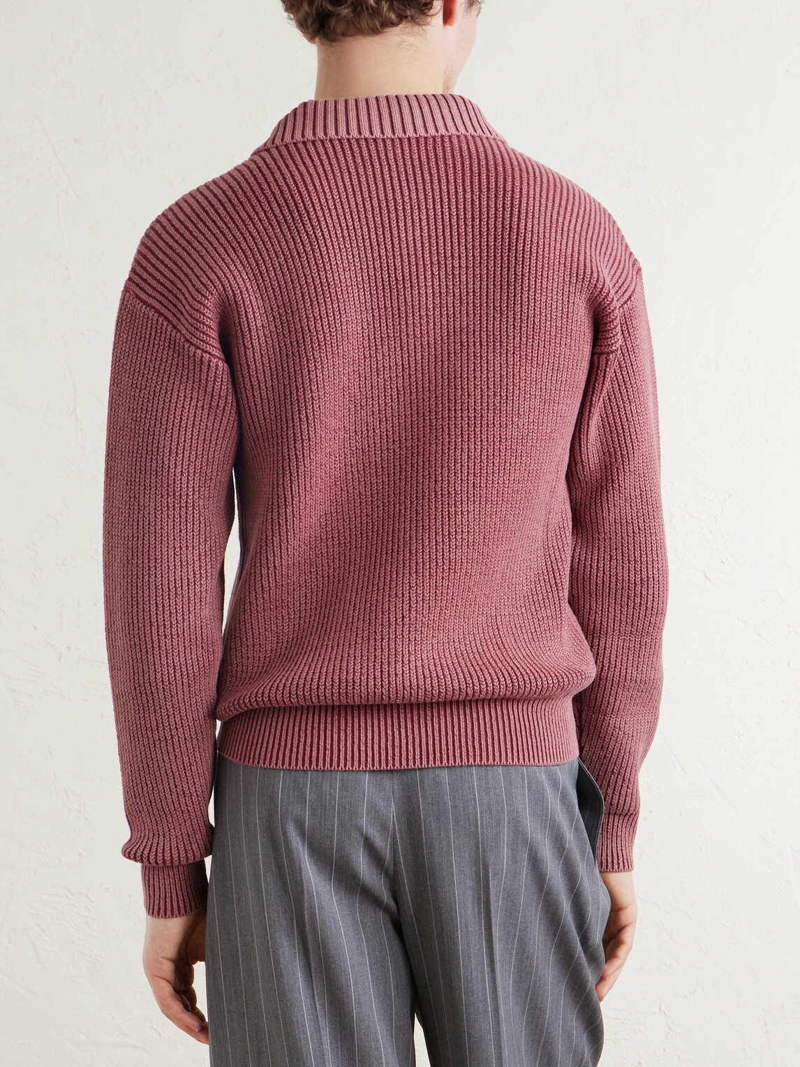 Aimé Leon Dore - Knitted Cotton-Blend Polo Sweater - Red