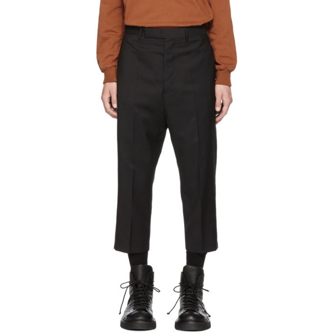 Photo: Rick Owens Black Cropped Astaires Trousers