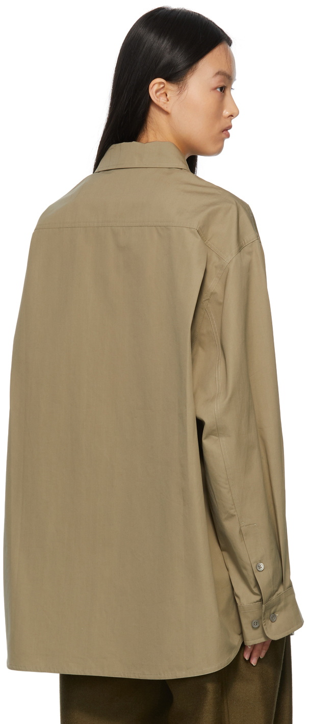 Hed Mayner Khaki Oversize Button Shirt