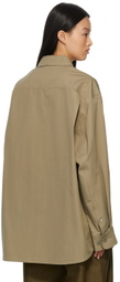 Hed Mayner Khaki Oversize Button Shirt