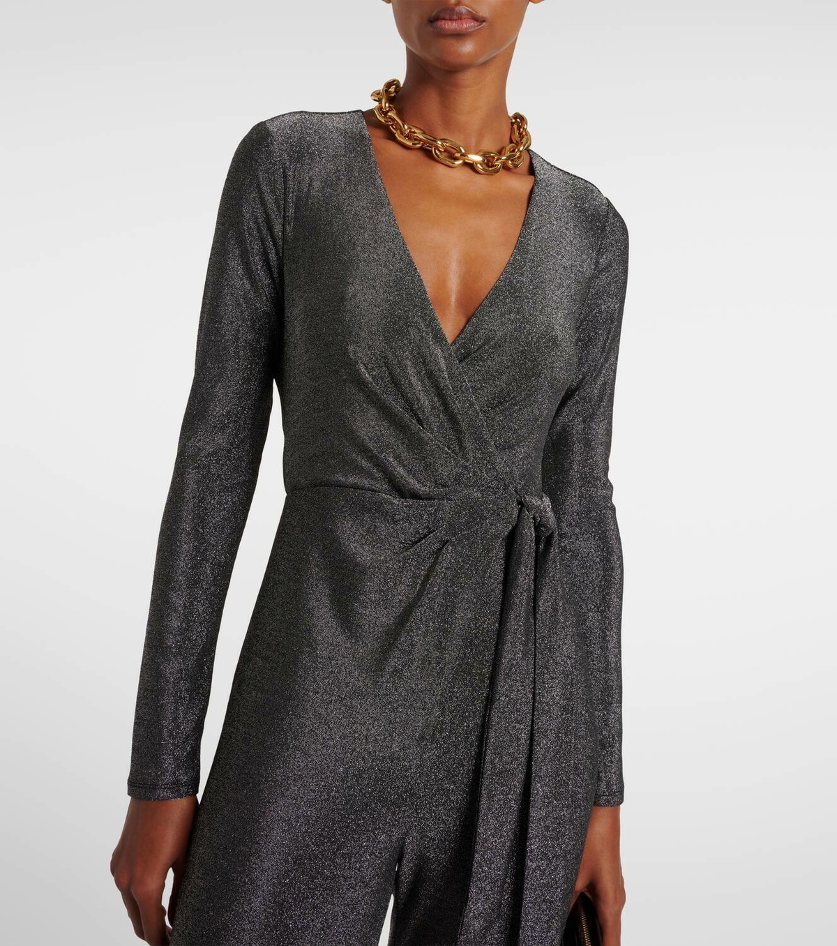 Diane von Furstenberg Cosima Two lamé jumpsuit