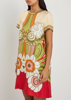 LA Double J Swing Printed Silk Mini Dress Multicoloured