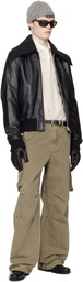 OUR LEGACY Black Pharos Leather Bomber Jacket
