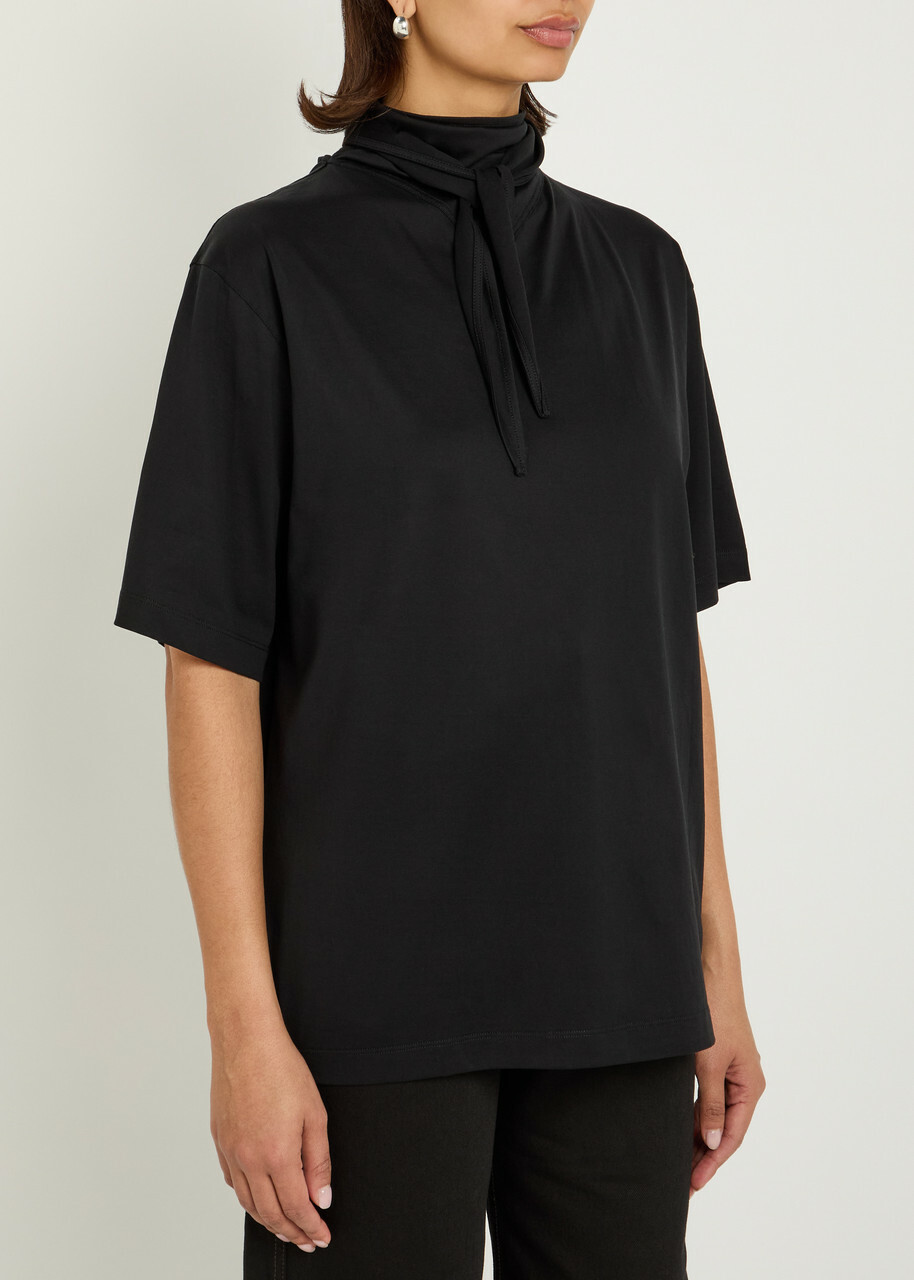 Lemaire Foulard-neck Cotton T-shirt Black