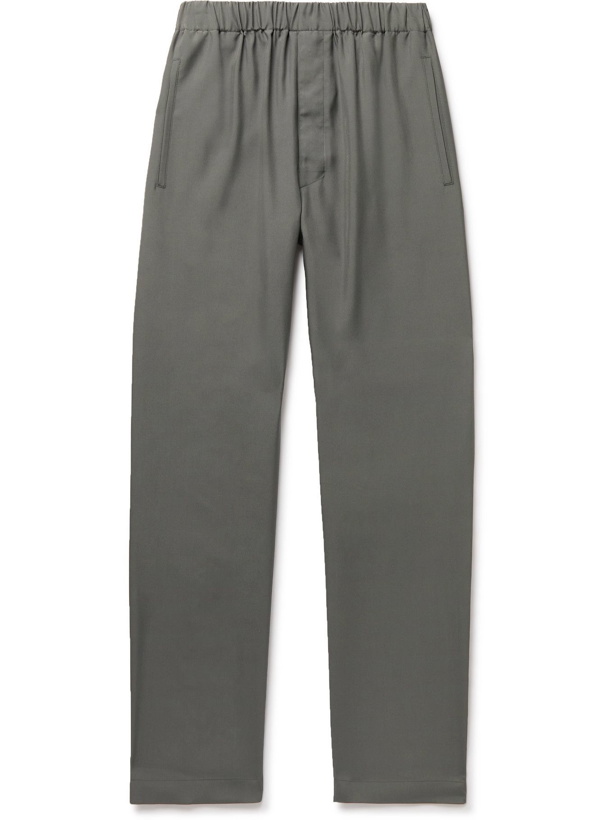 Photo: Lemaire - Tapered Silk-Crepe Trousers - Gray