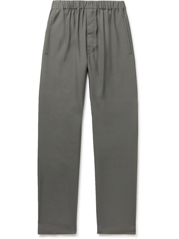 Photo: Lemaire - Tapered Silk-Crepe Trousers - Gray