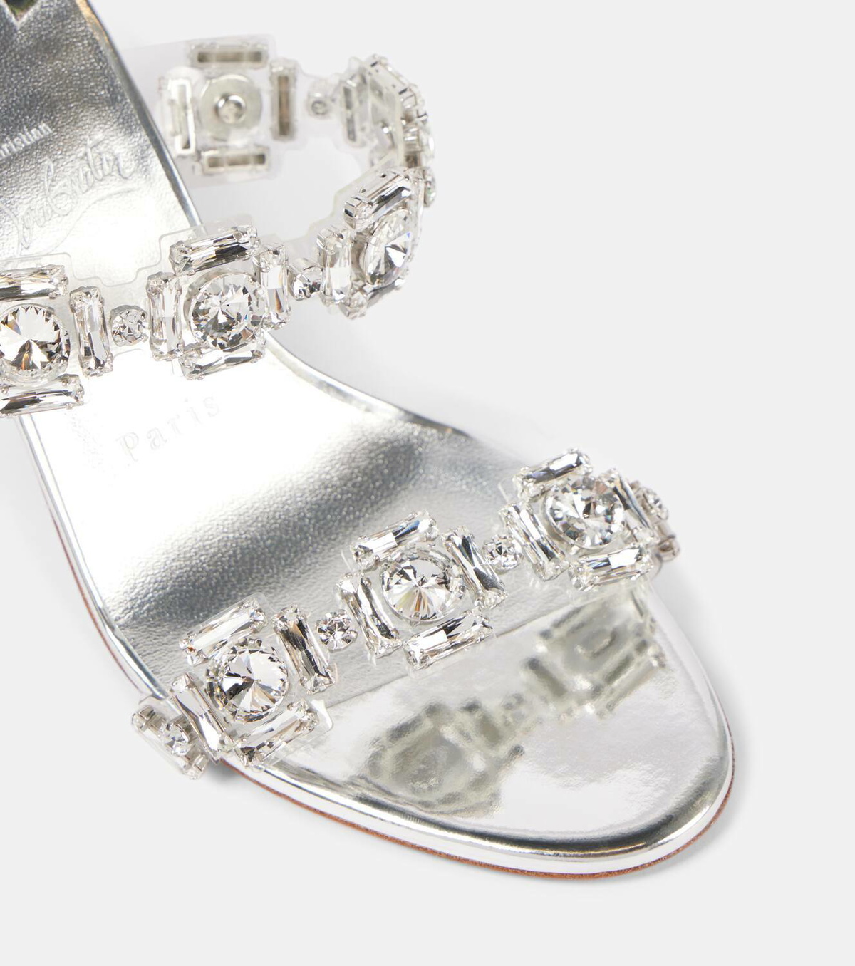 Christian Louboutin Just Jewel 85 embellished PVC mules