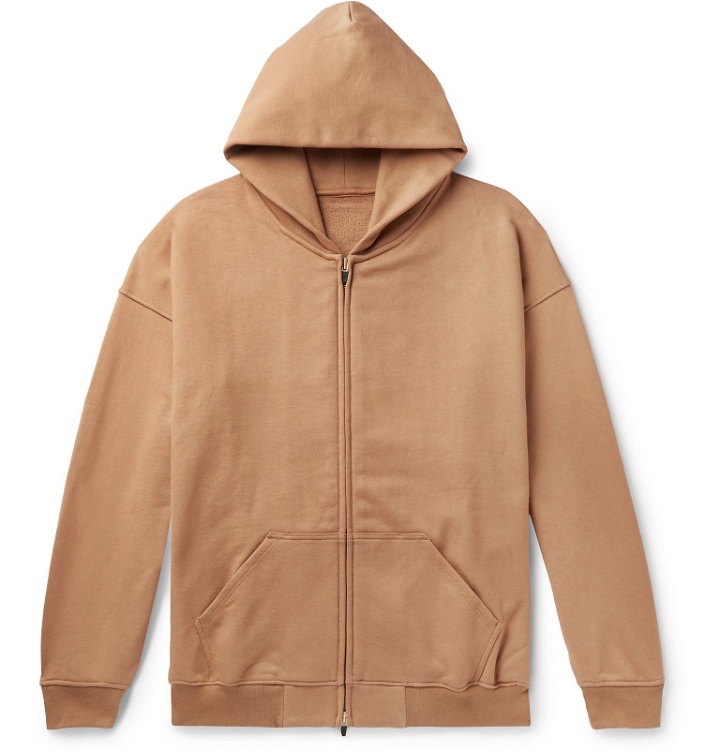 Photo: Fear of God - Oversized Loopback Cotton-Jersey Zip-Up Hoodie - Brown