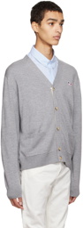 Maison Kitsuné Gray Tricolor Fox Patch Cardigan