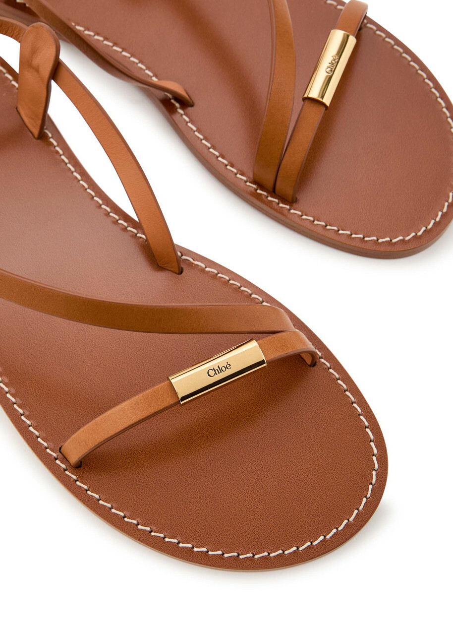 Chloe Matilda Leather Sandals Brown