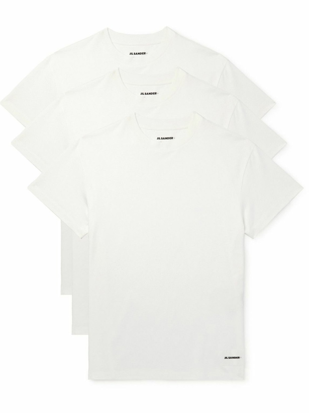 Photo: Jil Sander - Three-Pack Logo-Appliquéd Cotton-Jersey T-Shirts - White