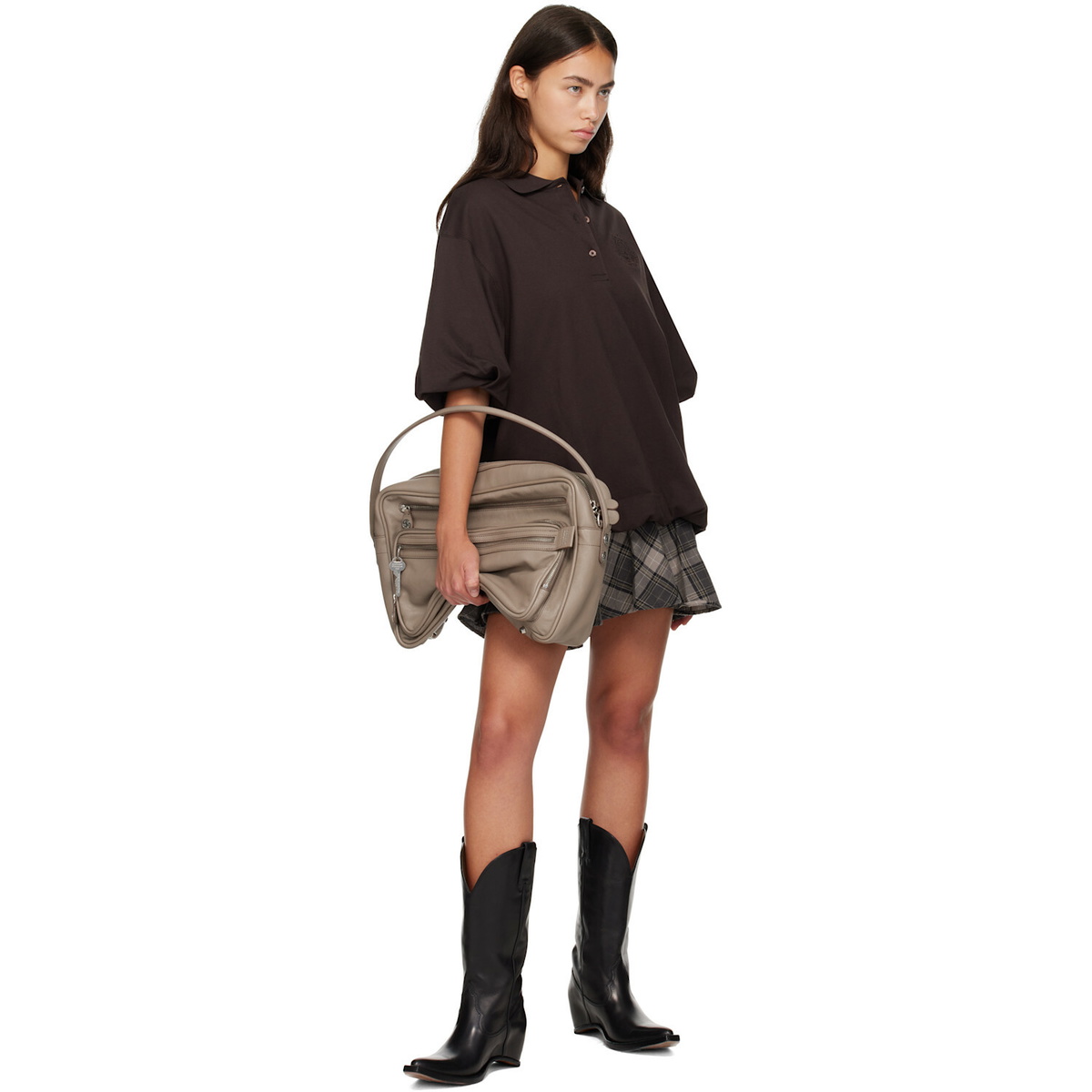 Acne Studios Brown & Green Layered T-shirt Minidress