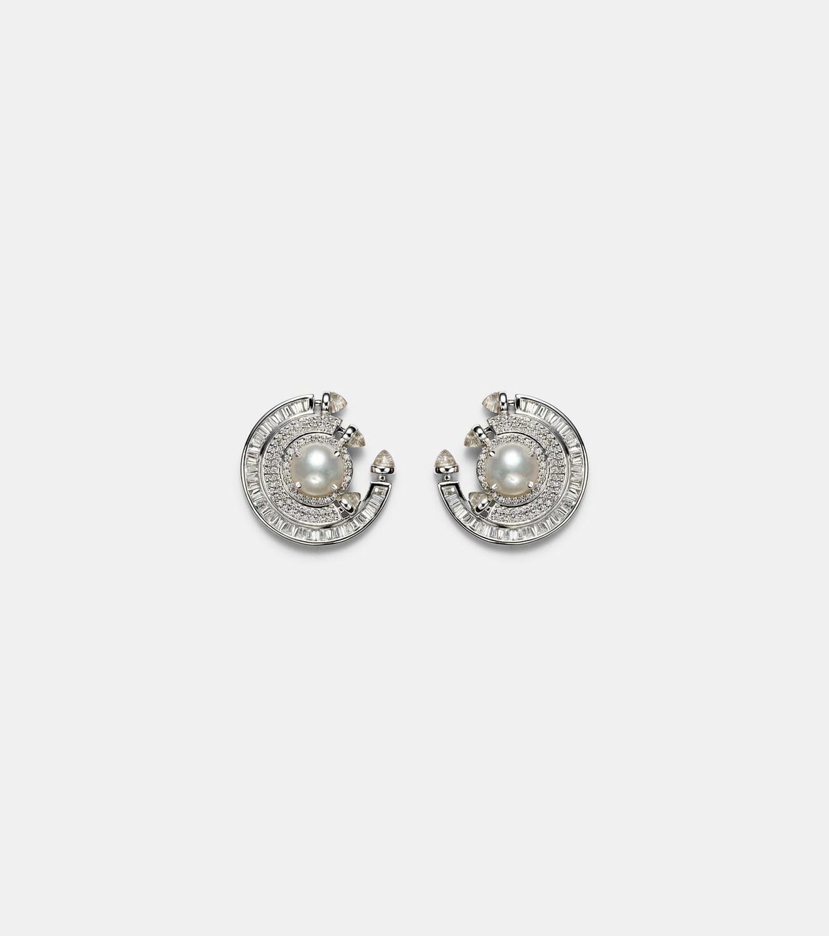Ananya Chakra 18kt white gold earrings with gemstones
