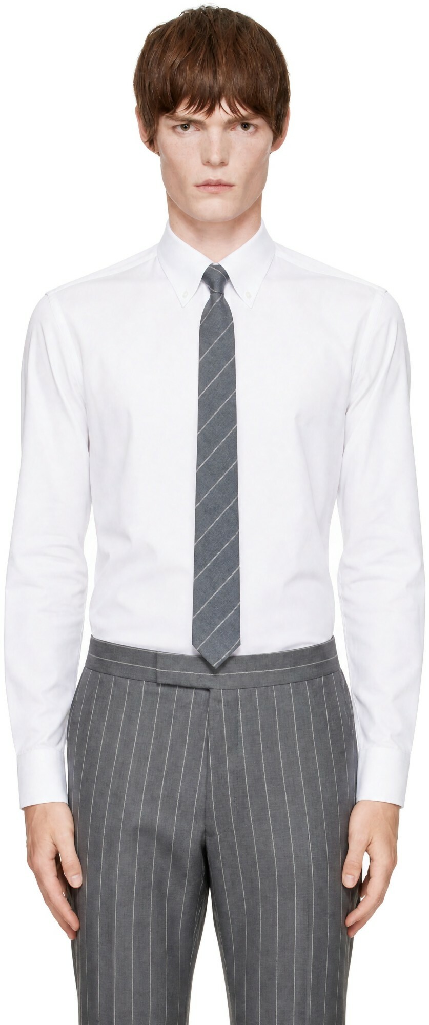 Thom Browne White Solid Poplin Classic Shirt