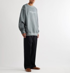 Maison Margiela - Oversized Logo-Embroidered Cotton-Jersey Sweatshirt - Gray