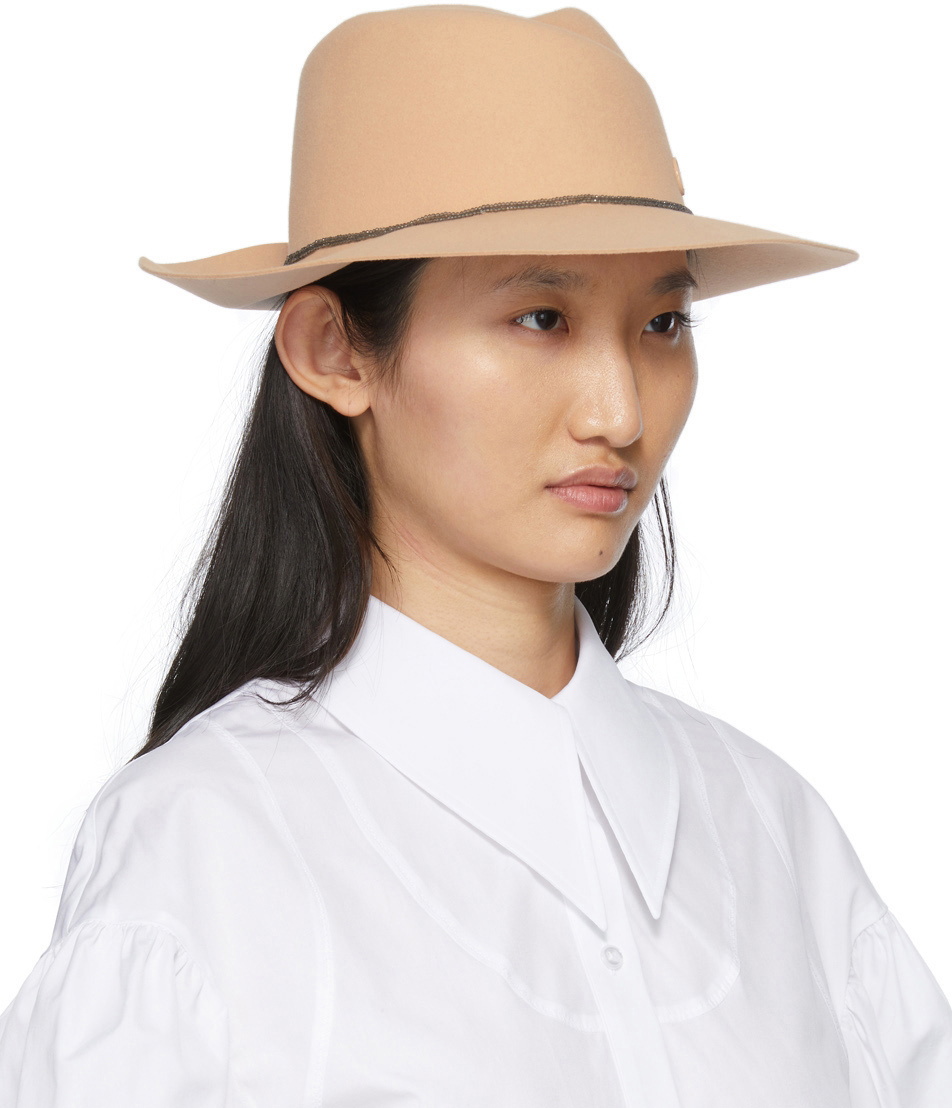 Maison Michel Beige Rabbit Felt Virginie Fedora