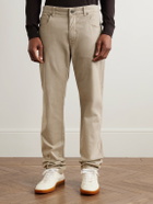 Purdey - Slim-Fit Straight-Leg Cotton-Blend Twill Trousers - Neutrals