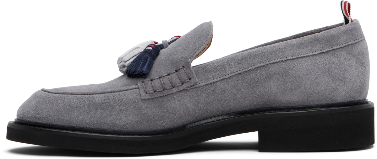 Thom Browne Gray RWB Tassel Loafers