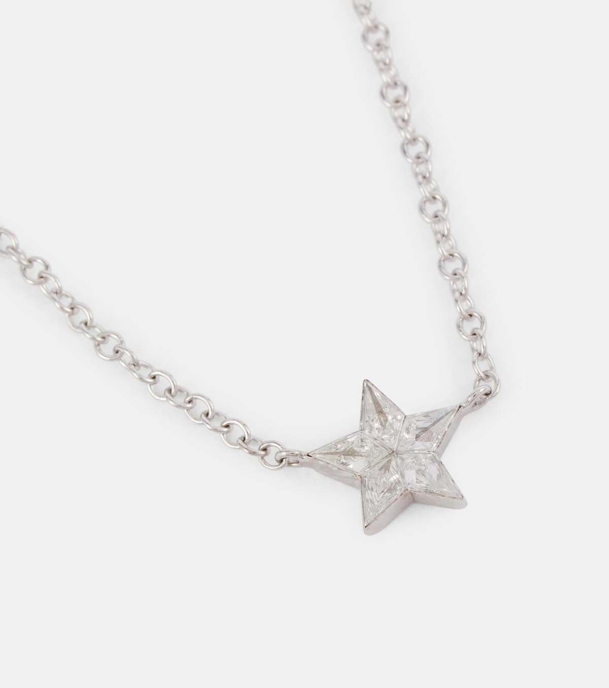 Maria Tash Invisible Set Diamond Star 18kt white gold necklace with diamonds