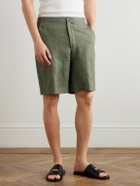Loro Piana - Nolan Straight-Leg Linen Shorts - Green