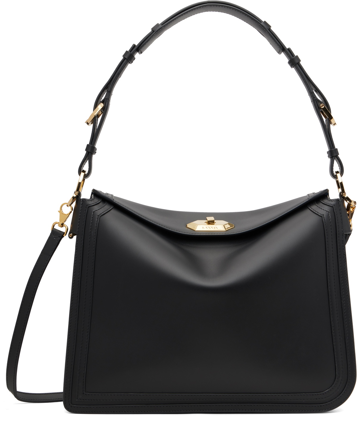 Lanvin Black Compagnon Asymmetrical Bag