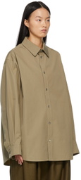 Hed Mayner Khaki Oversize Button Shirt