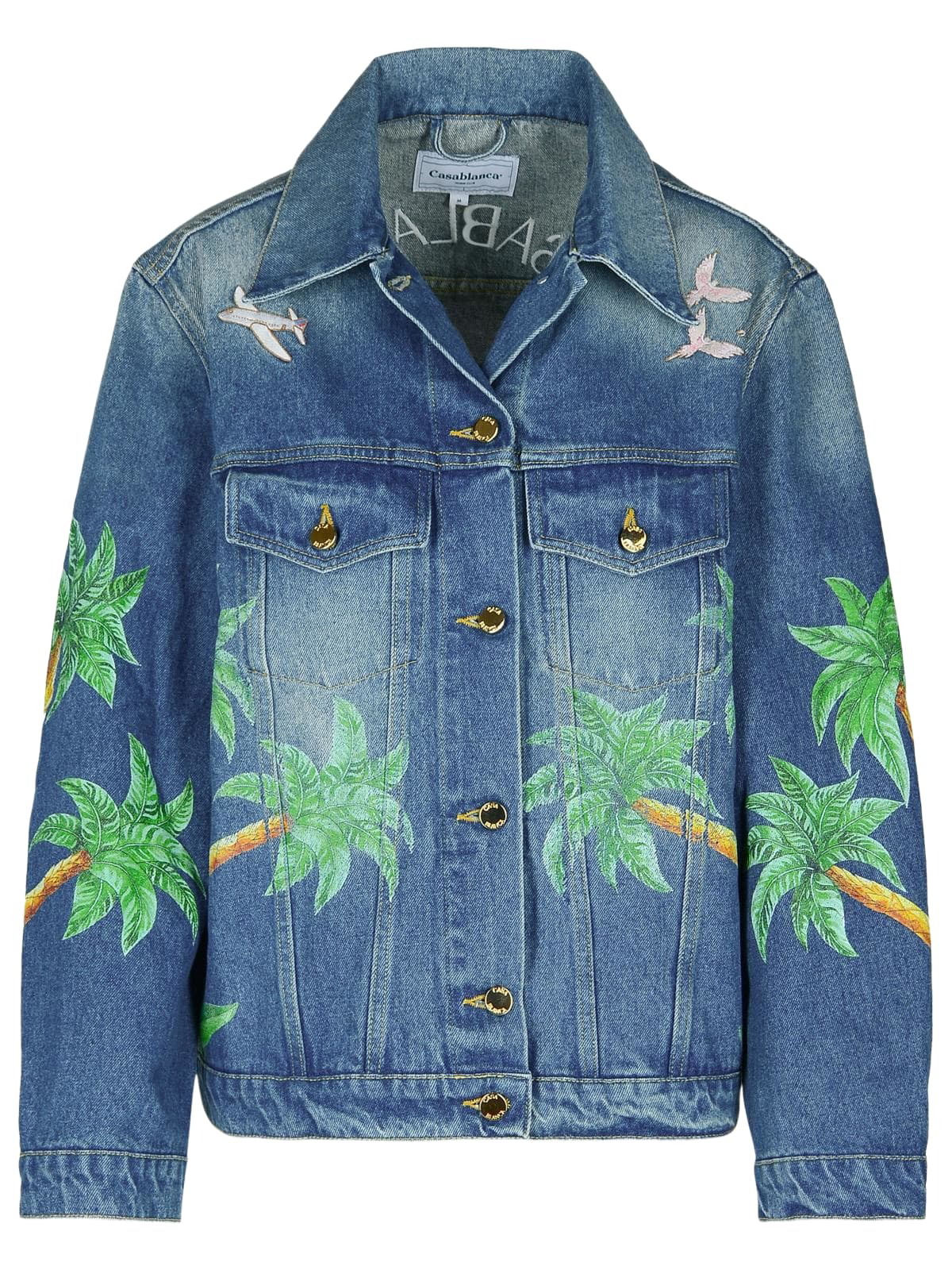 Casablanca White Souvenirs De Vacance Denim Jacket Casablanca