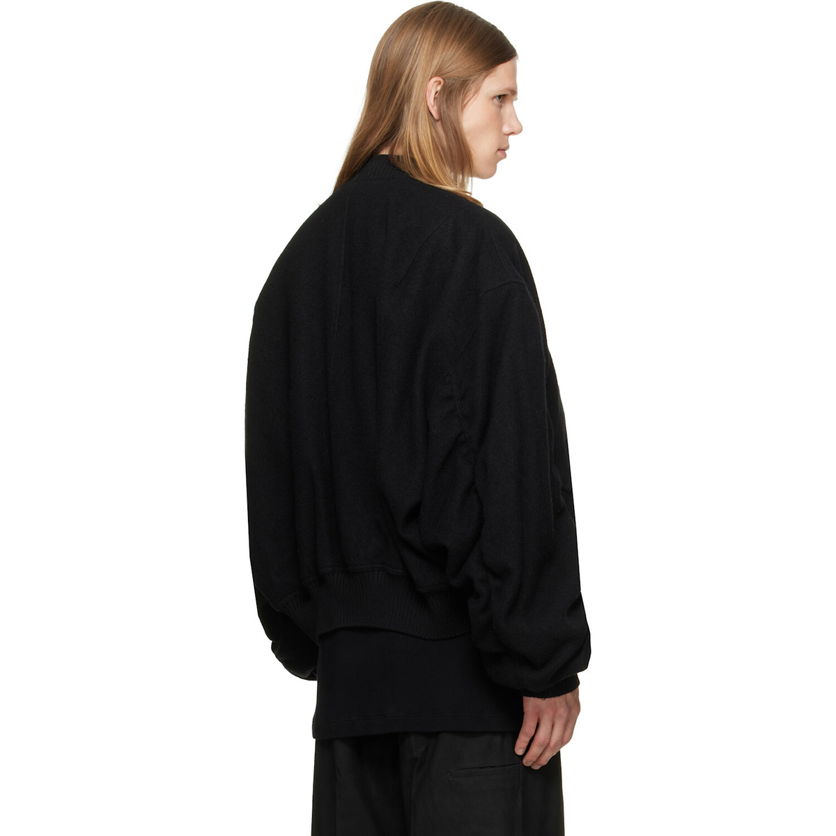Rick Owens Black Tower Secchia Flight Bomber Jacket