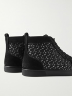 Christian Louboutin - Louis Orlato Rubber-Trimmed Coated-Canvas and Suede High-Top Sneakers - Black