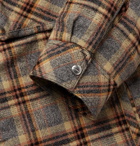 Rhude - Jersey-Trimmed Checked Cotton-Flannel Hooded Jacket - Gray