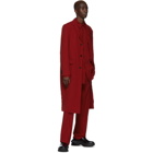 Valentino Red Plisse Trousers