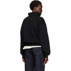 JACQUEMUS Black 'The Gros Grain' Zipped-Rollneck Sweatshirt