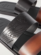 Berluti - Debossed Venezia Leather Sandals - Brown