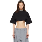 Palm Angels Black Back Curved Logo Mini T-shirt