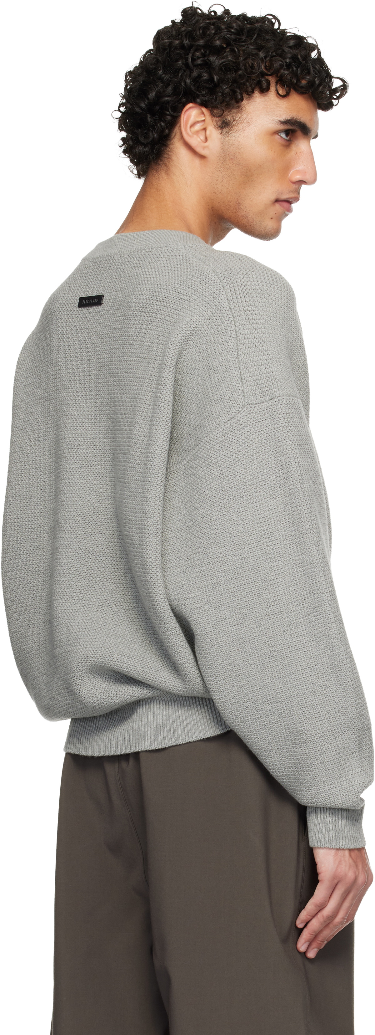 Fear of God Gray Wool Rib Crewneck Sweater