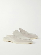 Loro Piana - Babouche Walk Suede Backless Loafers - Neutrals