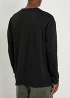 The Elder Statesman Pica Logo-embroidered Cotton and Cashmere-blend top Black