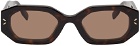 MCQ Brown Acetate Geometrical Sunglasses