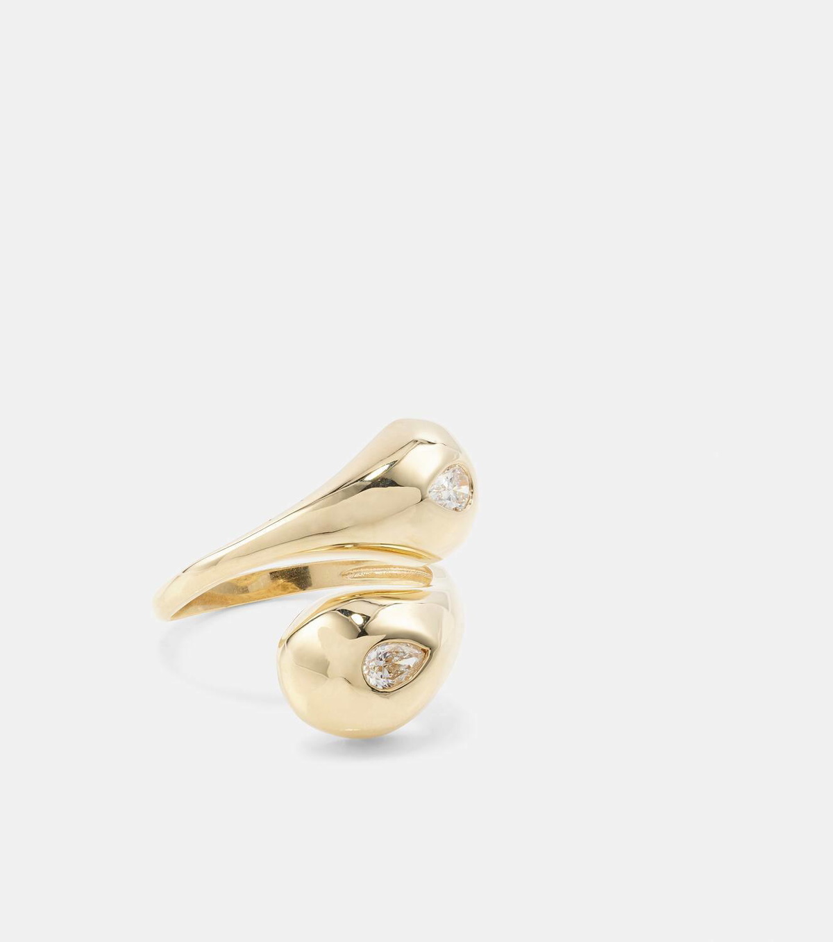 Mateo Water Droplet 14kt gold ring with diamonds