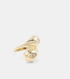 Mateo Water Droplet 14kt gold ring with diamonds