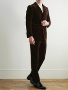 Kingsman - Double-Breasted Cotton-Velvet Tuxedo Jacket - Brown
