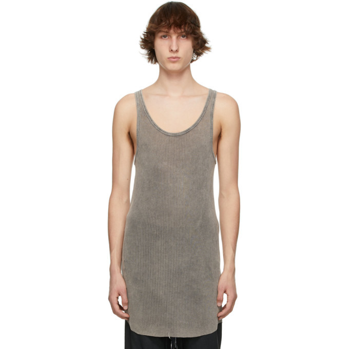 11 by Boris Bidjan Saberi Grey Acid Knit Tank Top 11 by Boris